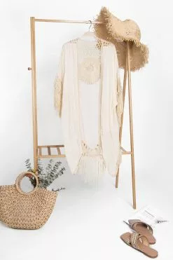 Cupshe Anne Crochet Fringe Hem Kimono