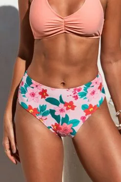 Cupshe Dayana Floral Mid Waisted Bikini Bottom