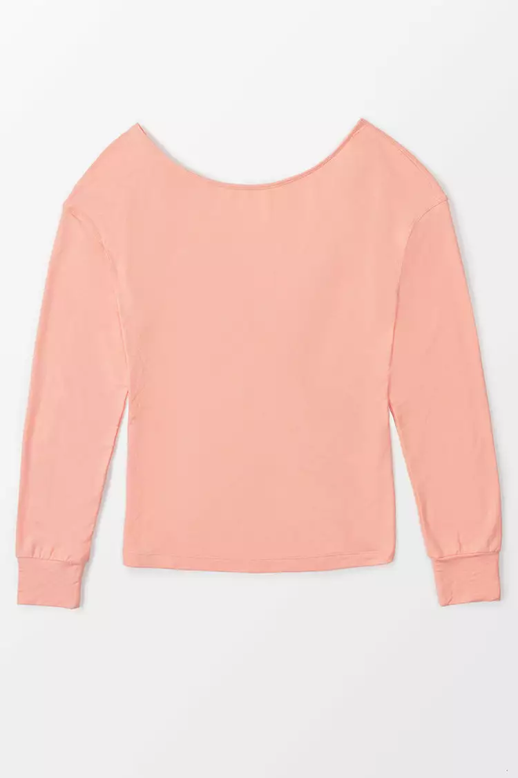 Cupshe Peachy Drop Shoulder Sweatshirt 2 Cupshe Peachy Drop Shoulder Sweatshirt - Image 2