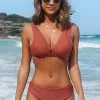 Cupshe Burnt Orange Stylish O-Ring Bikini