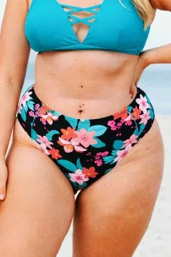 Cupshe Cynthia Floral High Waisted Plus Size Bikini Bottom