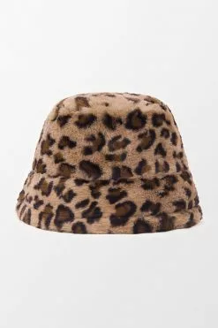 Cupshe Dynamic star Brown Leopard Fluffy Bucket Hat