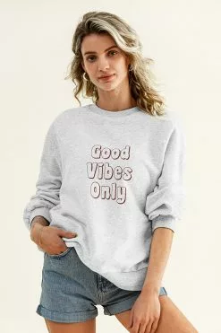 Cupshe Charmed Gray Crewneck Sweatshirt