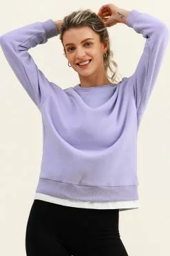 Cupshe Last Dance Purple Crewneck Sweatshirt