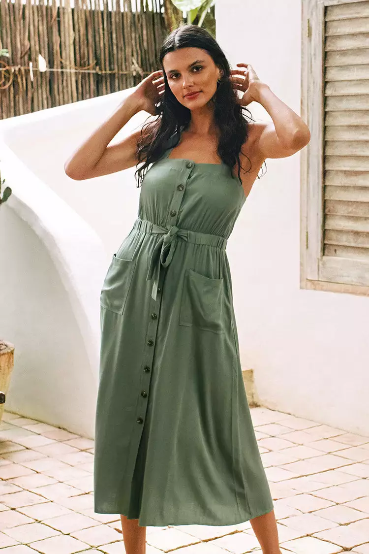 Cupshe Jillian Button Front Wide Strap Dress 1 Cupshe Jillian Button Front Wide Strap Dress