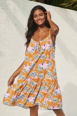 Cupshe Riley Yellow Floral Sleeveless Dress