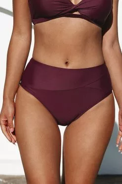 Cupshe Shangrila Solids Folded High Waist Bikini Bottom
