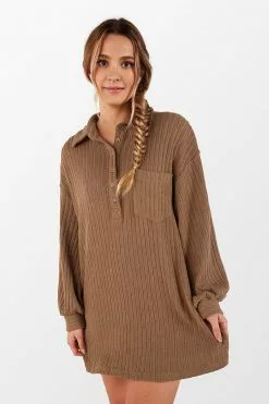 Cupshe Shayla Loose Waist Buttoned Collar Shirt Dress