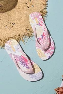 Cupshe Treasure Hunt Ocean Print Flip Flops