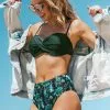 Cupshe Full Of Green Print Bikini Set
