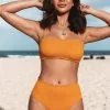 Cupshe Mayra Orange Scalloped High Waisted Bikini