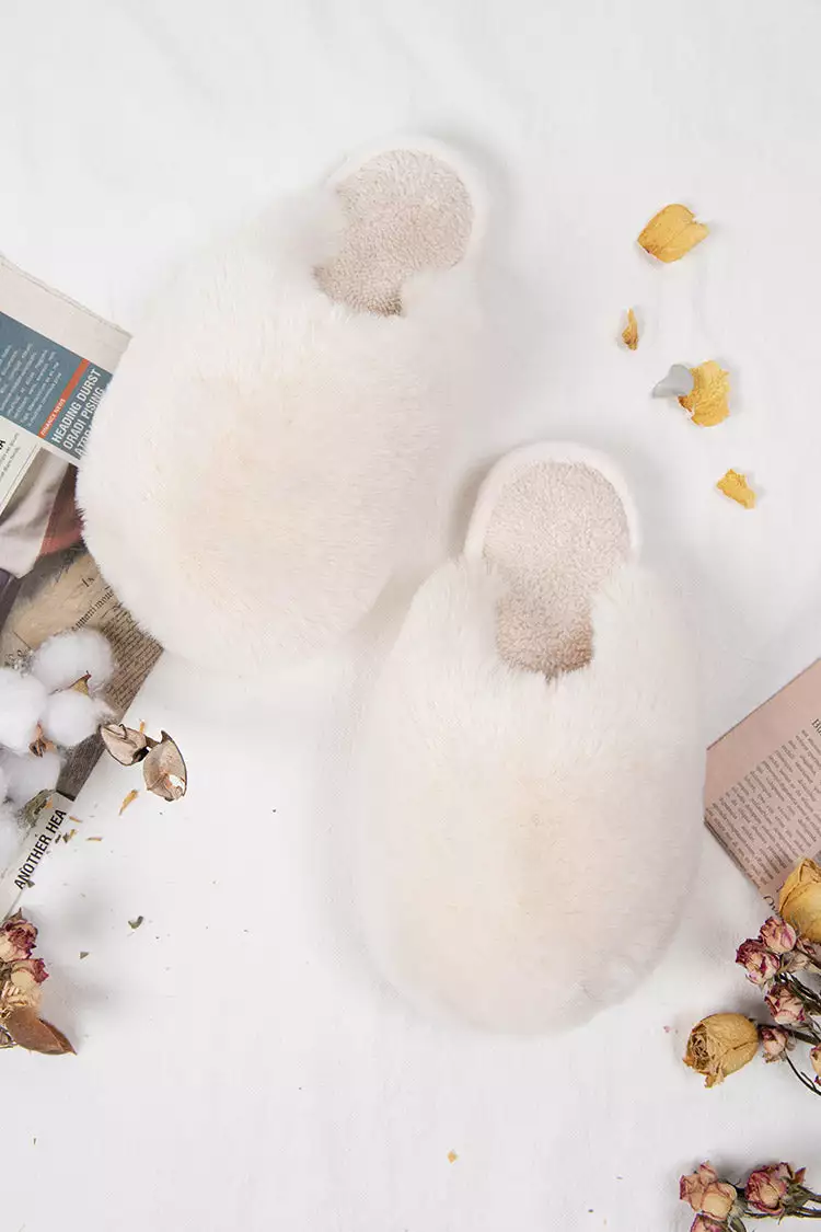 Cupshe Lucky White Faux Rabbit Fur Fluffy Slippers 1 Cupshe Lucky White Faux Rabbit Fur Fluffy Slippers