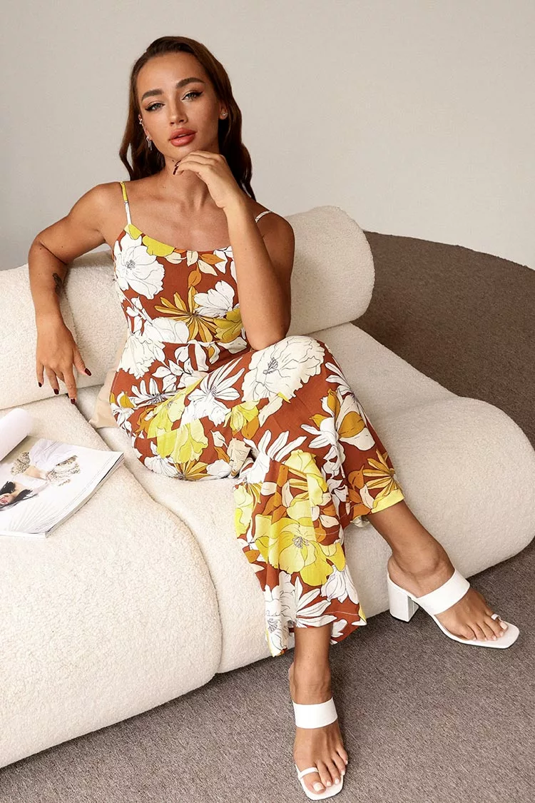 Cupshe Serenity Floral Elastic Waist Criss Cross Jumpsuit 1 Cupshe Serenity Floral Elastic Waist Criss Cross Jumpsuit