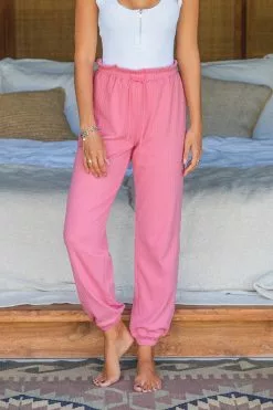 Cupshe Plume Pink Drawstring Waisted Sweatpants