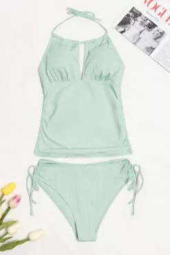 CUPSHE Anahi Rib Drawstring Side Halter Tankini 7 CUPSHE Anahi Rib Drawstring Side Halter Tankini -Deals Cupshe Store 1 4ba4fdd1 f352 4393 a6cd 321becf5ba9c