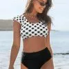 Cupshe Black and White Gingham Bikini