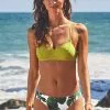 Cupshe Kiana Tropical Plants Lace Up Back Tie Bikini