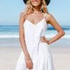 Cupshe Kinslee White Loose Waisted Ruffle Slip Dress