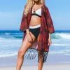 Cupshe Frankie Tropical Fringe Hem Kimono