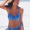 Cupshe Esperanza Snakeskin Ruched Crisscross Bikini