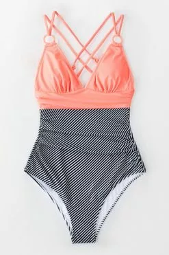 Cupshe Peachy and Striped One Piece Swimsuit 12 Cupshe Peachy and Striped One Piece Swimsuit -Deals Cupshe Store 1 54aeaecd 3ee7 4906 bbd7 ddd8e4fb72ec