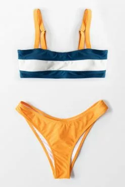 Cupshe Colorblock Bandeau Low Rised Bikini