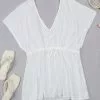 Cupshe Mattie White Drawstring Waist Cover Up