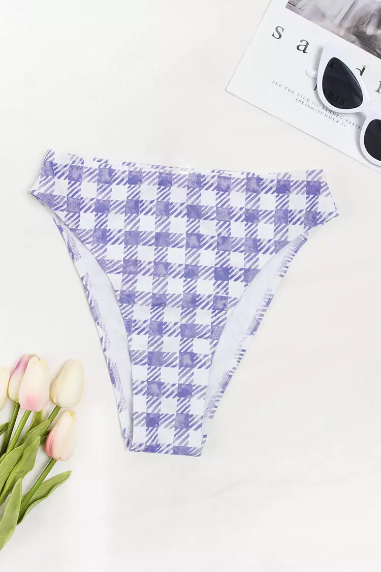 Cupshe Summertime Gingham Cheeky High Waist Bikini Bottom 3 Cupshe Summertime Gingham Cheeky High Waist Bikini Bottom - Image 3