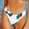 Cupshe Leafy Reversible High Cut Bikini Bottom