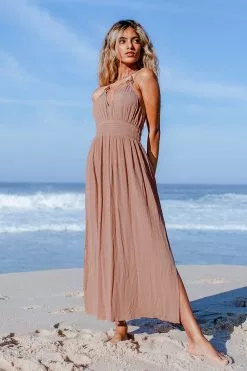 Cupshe Talia Khaki Halter Dress