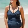 Cupshe Omniscient Solid Wrap Front Plus Size One Piece Swimsuit