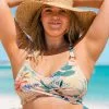 Cupshe Myah Tropical Wrap Back Tie Plus Size Bikini Top
