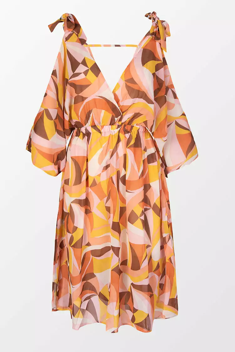 Cupshe Elissa Geometric Print Tie Shoulder Cover-up Dress 3 Cupshe Elissa Geometric Print Tie Shoulder Cover-up Dress - Image 3