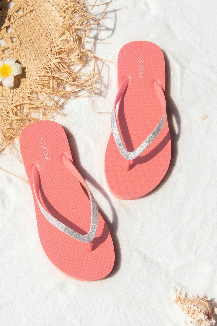 Cupshe Blossom Coral Flip Flops 1 Cupshe Blossom Coral Flip Flops