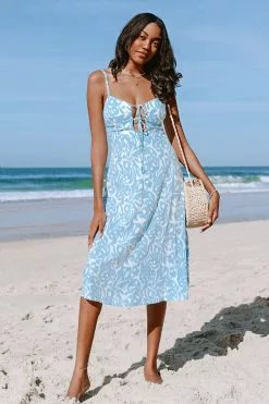 Cupshe Addilynn Monochrome Print Tie Front Slip Dress