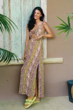 Cupshe Makenzie Snakeskin Cutout Slip Dress