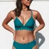 Cupshe Charmed Romance Scalloped Bikini Top & Cheeky Bikini Bottom Set
