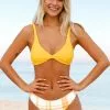 Cupshe Lilianna Yellow Twist Plaid Reversible Bikini