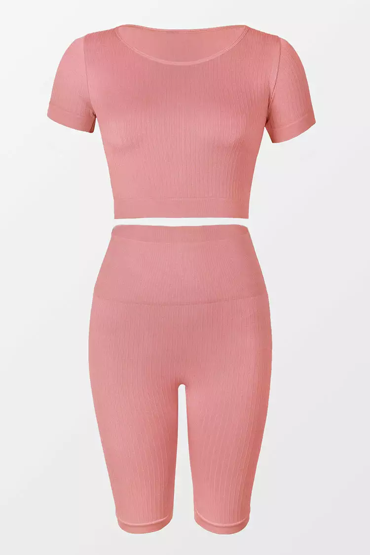 Cupshe Full Bloom Scoop Short Sleeve Matching Set 3 Cupshe Full Bloom Scoop Short Sleeve Matching Set - Image 3