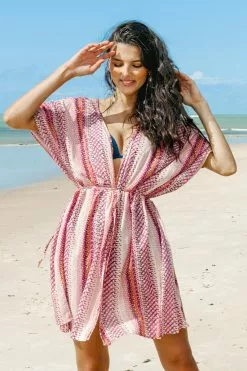 Cupshe Mckenna Geometric Print V Neck Kimono