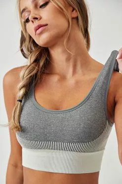 Cupshe Midnight Hour Color Block U-neck Sports Bra