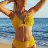 Cupshe Bright Yellow Ribbed Bikini