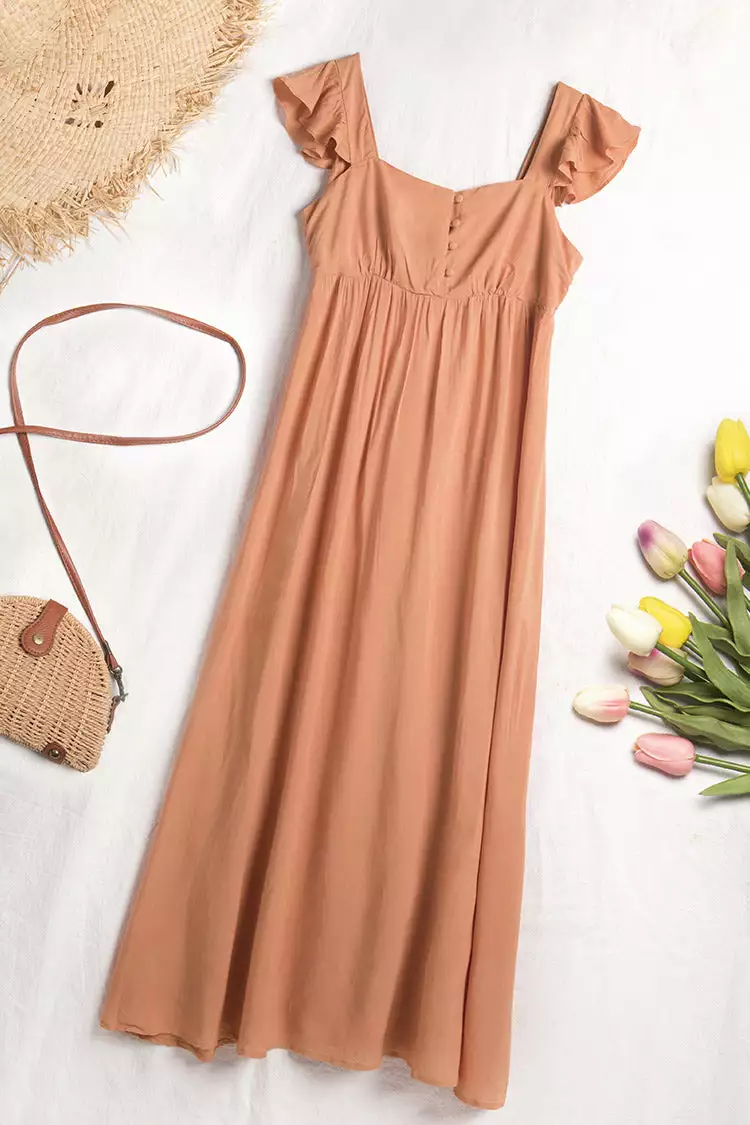 Cupshe Ciera Ruffle Cut Out Split Maxi Dress 3 Cupshe Ciera Ruffle Cut Out Split Maxi Dress - Image 3