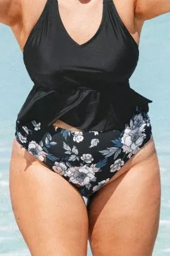 Cupshe Side Shirred Hipster Plus Size Bikini Bottom