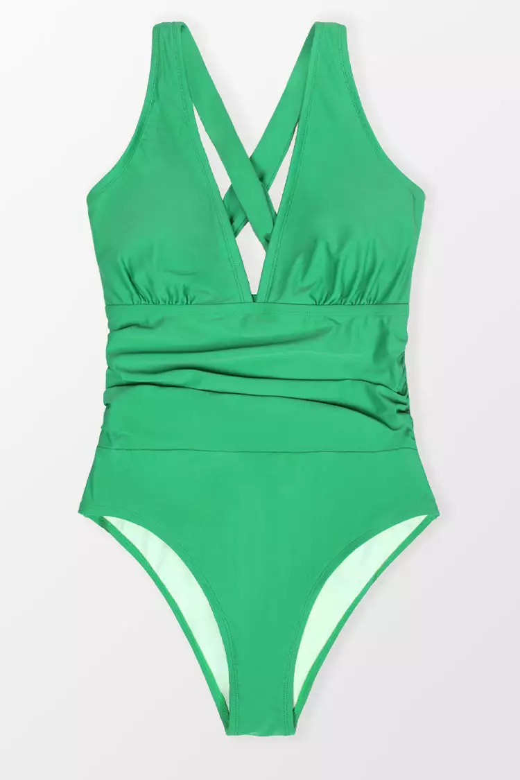 Cupshe Dessert & Daiquiris Shirred Halter Plus Size One Piece Swimsuit 3 Cupshe Dessert & Daiquiris Shirred Halter Plus Size One Piece Swimsuit - Image 3