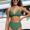 Cupshe Selene Green Criss Cross Back Hook Bikini