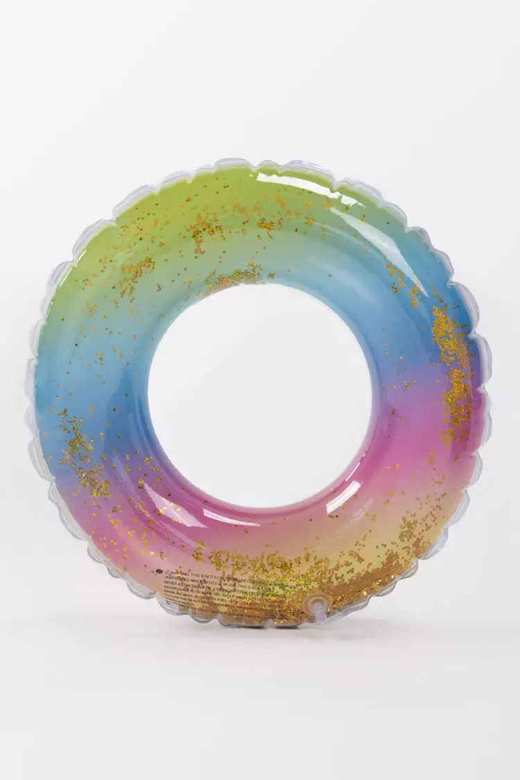 Cupshe Rainbow Sherbet Kids Inflatable Swimming Ring 2 Cupshe Rainbow Sherbet Kids Inflatable Swimming Ring - Image 2