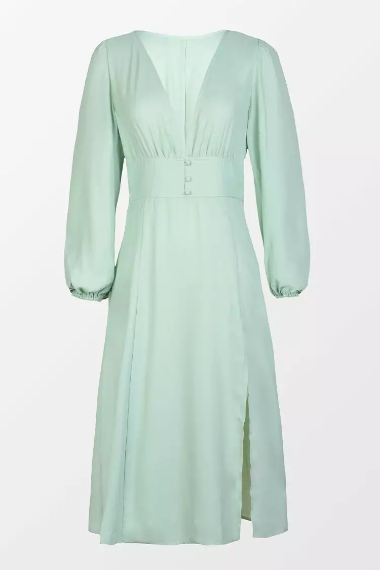 Cupshe Dalary Plunge Button Front Split Dress 3 Cupshe Dalary Plunge Button Front Split Dress - Image 3