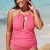 Cupshe Mercury Retrograde Solid High Neck Plus Size One Piece Swimsuit