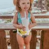 Cupshe Aqua Striped and Floral One Piece Swimsuit For Toddler Girls and Girls